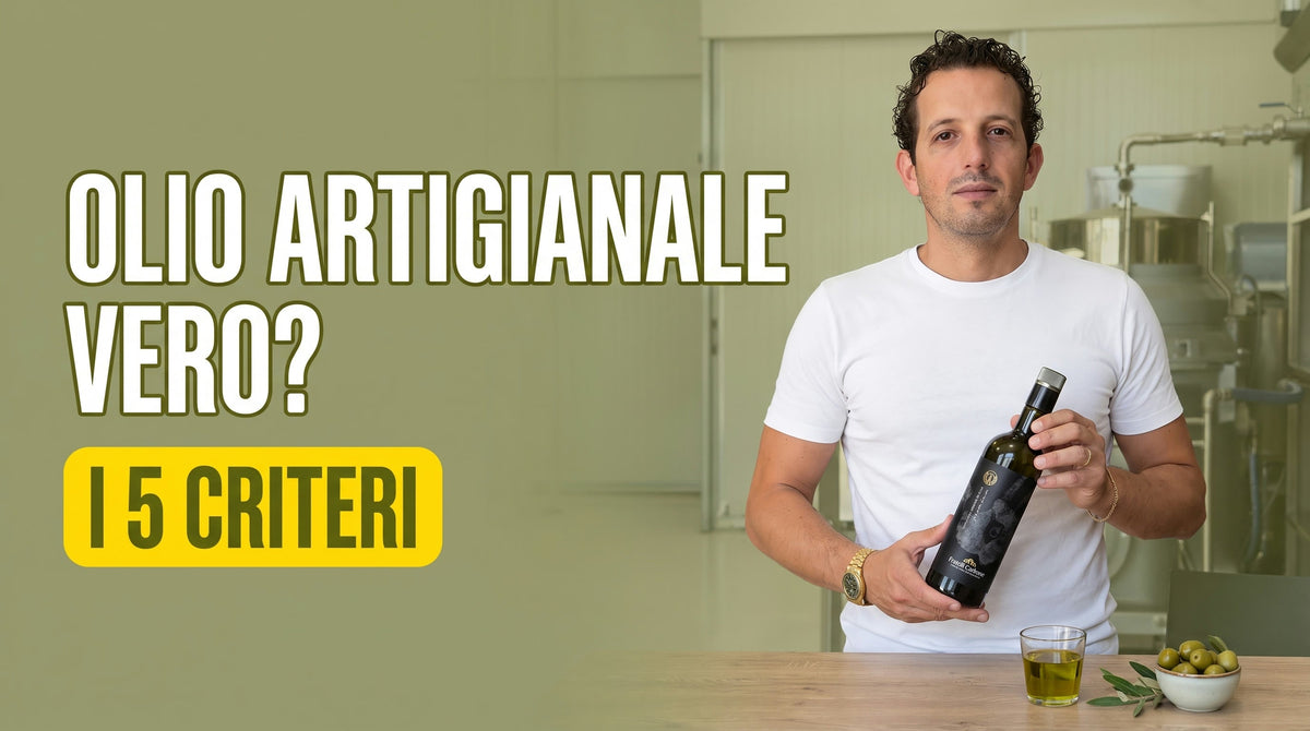 Antonio Carbone nel frantoio Fratelli Carbone spiega come riconoscere un olio extravergine artigianale